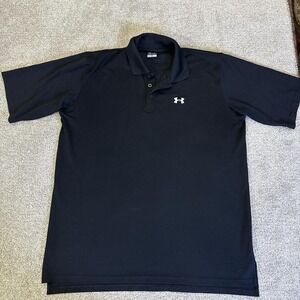 Under Armour Black Polo Shirt Men's Large Performance